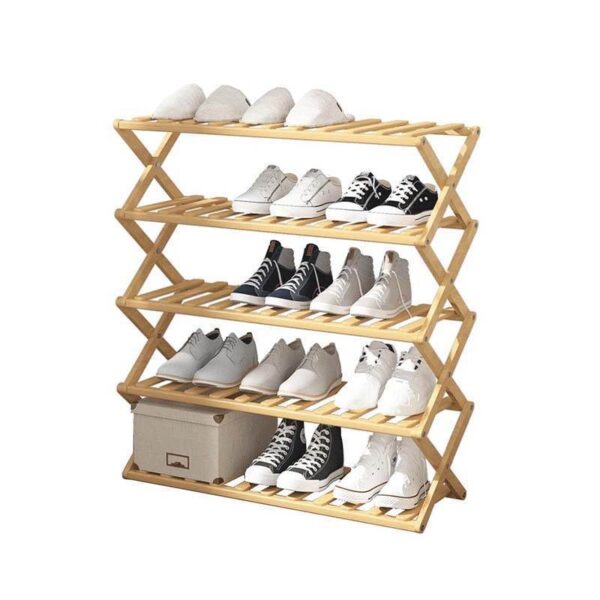 5 layer bamboo shoe rack